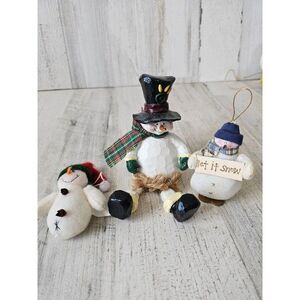 Snowman shelf sitter vintage plush Roman set decor